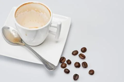 An empty cup of coffee.. Stock Photos