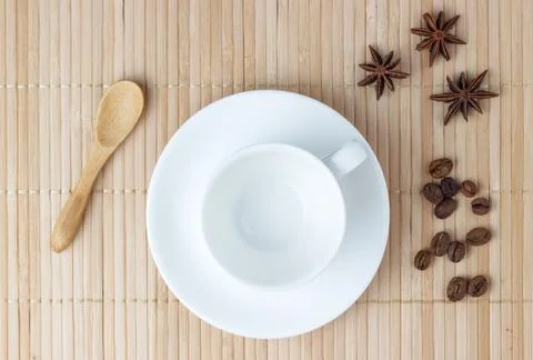 Еmpty cup of coffee on table Stock Photos