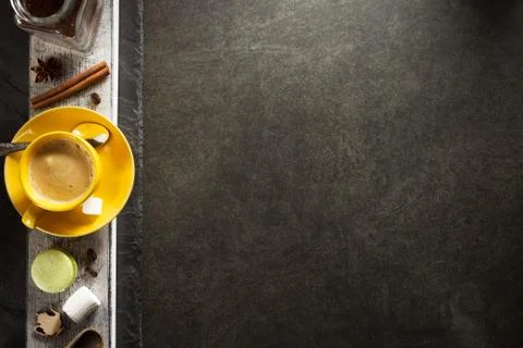 Empty cup of coffee on wood Stock Photos