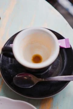 Empty Cup of Espresso Coffee Stock Photos