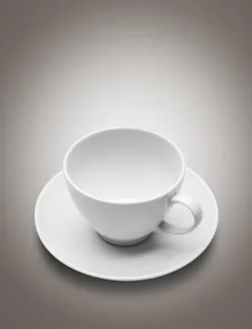 Empty cup on gradient gray background Stock Photos
