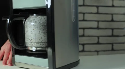 The empty cup next to the coffee machine Stock Footage 68908818