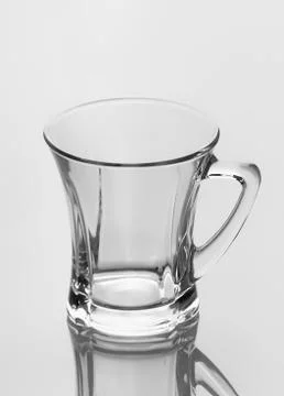 Empty cup of tea with handle isolated on white background Foto stock