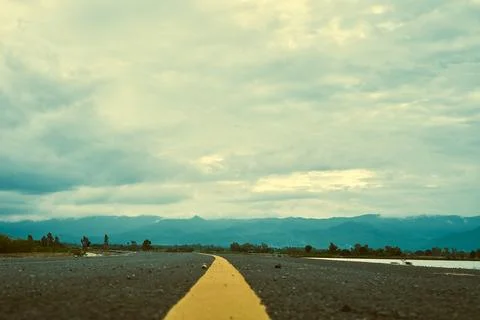 Empty curved road. Stock Photos