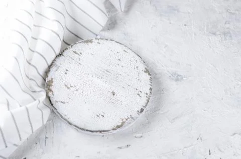 Empty cutting board on the table Stock Photos