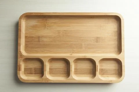 Empty cutting board on top of a table. appetizer board. Board concept. Appeti Stock-Fotos