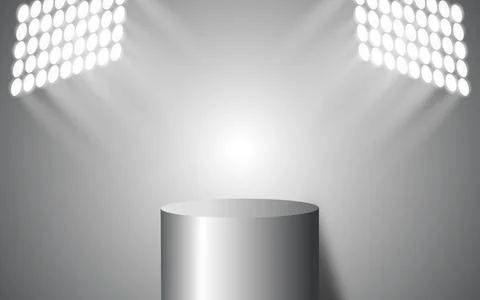 Empty cylinder podium on minimal background. Abstract minimal scene with ge.. Stock Illustration
