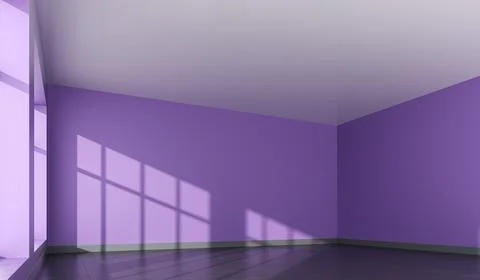 Empty dance studio room interior with day lighting. Illustrazione stock