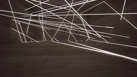 Empty dark abstract brown concrete room interior. Architectural background. Nigh Video stock 83390654