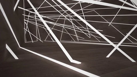 Empty dark abstract brown concrete room interior. Architectural background. Nigh Stock Footage 83390678