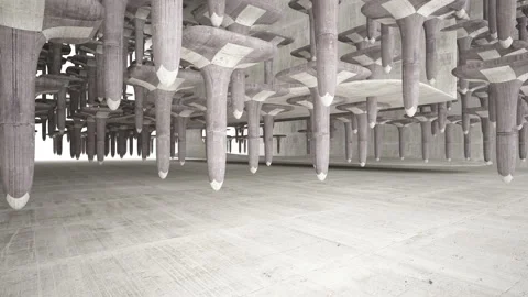 Empty dark abstract brown concrete room smooth interior. Architectural backgroun Stock Footage 100726799