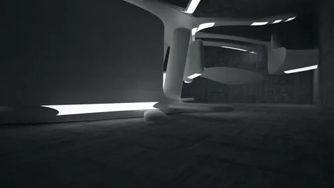 Empty dark abstract concrete and white glossy room smooth interior.  動画素材 85609248