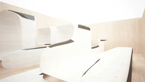 Empty dark abstract concrete and wood room interior. Architectural background.  Stock Footage 93342939