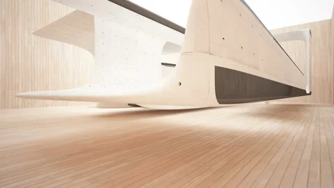 Empty dark abstract concrete and wood room interior. Architectural background.  Stock Footage 93343007