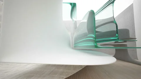 Empty dark abstract concrete and wood smooth interior. Architectural background. Stock Footage 96708152