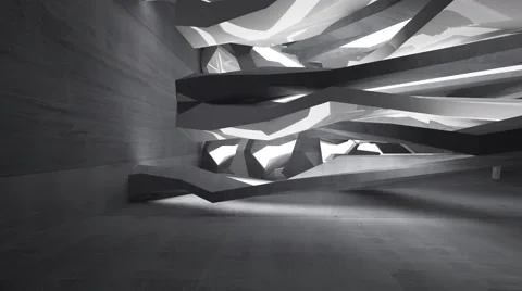 Empty dark abstract concrete room interior. 3D rendering Stock Footage 58203232