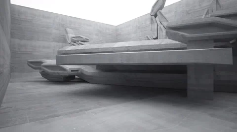Empty dark abstract concrete room interior. 3D rendering Stock Footage 58855690