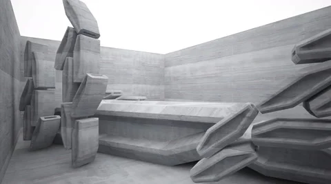 Empty dark abstract concrete room interior. 3D rendering Vidéo 58907298