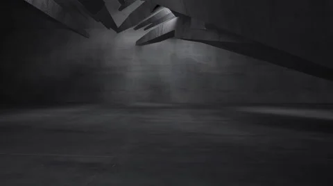 Empty dark abstract concrete room interior. Architectural background. Night view Stock Footage 64258690