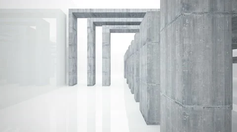 Empty dark abstract concrete room interior with white glossy floor. Stock Footage 67343874