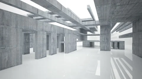 Empty dark abstract concrete room interior with white glossy floor. Stock Footage 67369056