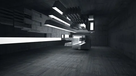 Empty dark abstract concrete room smooth interior. Architectural background. Stock Footage 70954324
