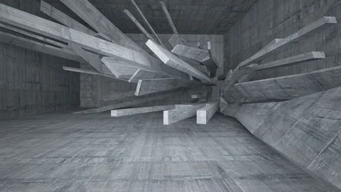 Empty dark abstract concrete room interior. Architectural background. Vídeo Stock 71165658