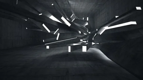 Empty dark abstract concrete room interior. Architectural background.   Stock Footage 71267024