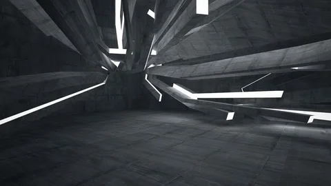 Empty dark abstract concrete room interior. Architectural background. 스톡 동영상 71342051