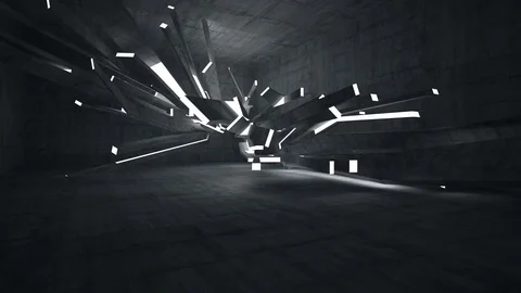 Empty dark abstract concrete room interior. Architectural background. Stock Footage 71368584