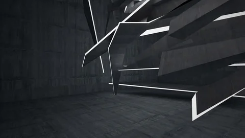 Empty dark abstract concrete room smooth interior. Architectural background. Video stock 74497034