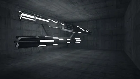 Empty dark abstract concrete room smooth interior. Architectural background. Vídeo Stock 75876955