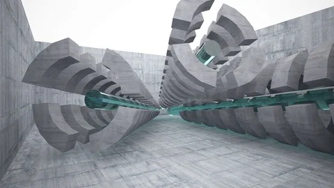 Empty dark abstract concrete room interior. Architectural background. Stock Footage 82238342