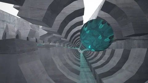 Empty dark abstract concrete room interior. Architectural background. Видео 82238370