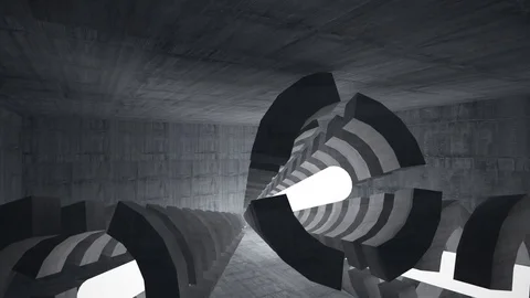 Empty dark abstract concrete room smooth interior. Architectural background. Vídeo Stock 82238973