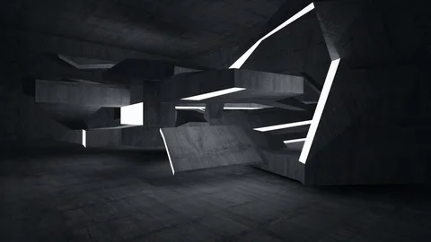 Empty dark abstract concrete room smooth interior. Architectural background. Vídeo Stock 82565290