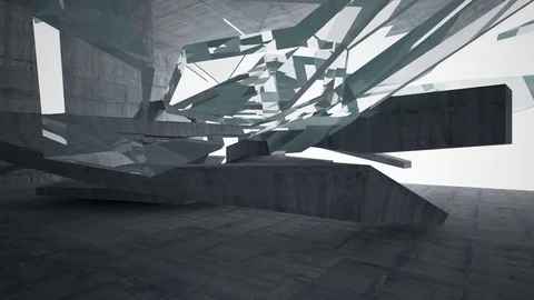 Empty dark abstract concrete room interior. Architectural background. Video stock 82607284