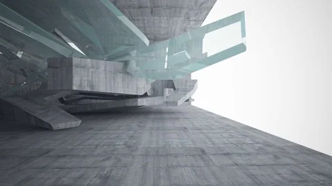 Empty dark abstract concrete room interior. Architectural background. Video stock 82607462