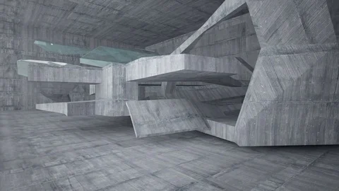 Empty dark abstract concrete room interior. Architectural background. Видео 82607502