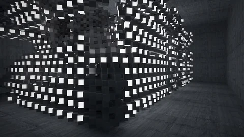 Empty dark abstract concrete room smooth interior. Architectural background. Stock Footage 82677876