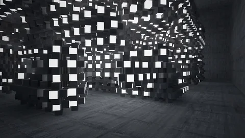 Empty dark abstract concrete room smooth interior. Architectural background. Vídeos de archivo 82677898