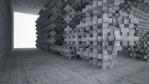 Empty dark abstract concrete room interior. Architectural background. Видео 82683145