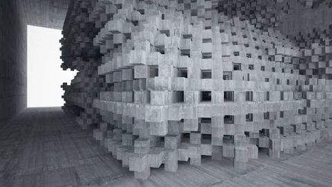 Empty dark abstract concrete room interior. Architectural background. Видео 82683172