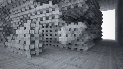 Empty dark abstract concrete room interior. Architectural background. Stock Footage 82683260