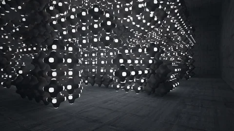 Empty dark abstract concrete room smooth interior. Architectural background. Nig Vídeos de archivo 83106629