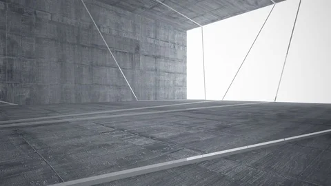 Empty dark abstract concrete room interior with white glossy lines.  Vídeo Stock 83383061