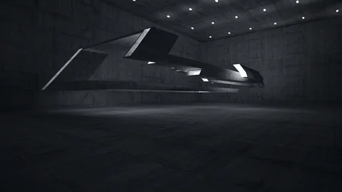 Empty dark abstract concrete room interior. Architectural background.  Stock Footage 83771432