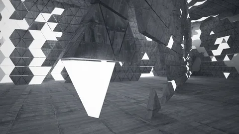 Empty dark abstract concrete room interior.  Architectural background consisting Vídeos de archivo 84369159