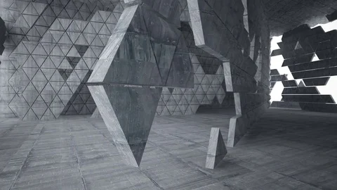 Empty dark abstract concrete room interior.  Architectural background consisting Video stock 84381145