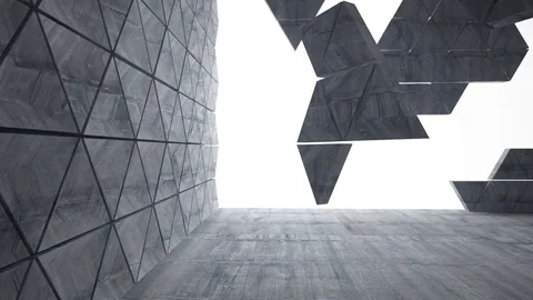 Empty dark abstract concrete room interior.  Architectural background consisting 스톡 동영상 84381178